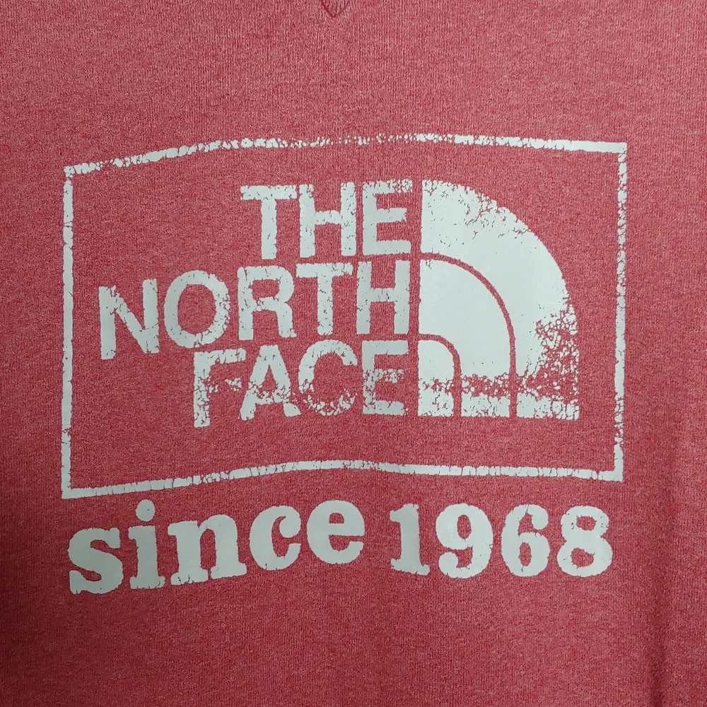 The North Face Men's Light Red Pullover Faded Crew Neck Sweatshirt Size Small